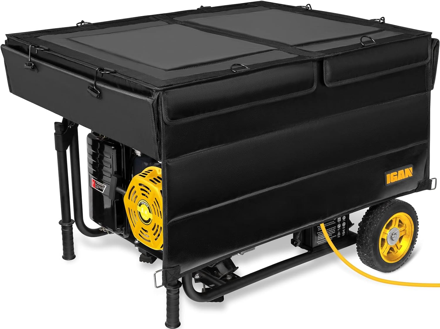 IGAN Generator Tent Running Cover Pro-Max, Ultra Heavy Duty Tarpaulin Enclosure with Windproof Kit, Portable All-Weather Generator Rain Shelter for Most 3500w-12000w generators, Black - Image 7