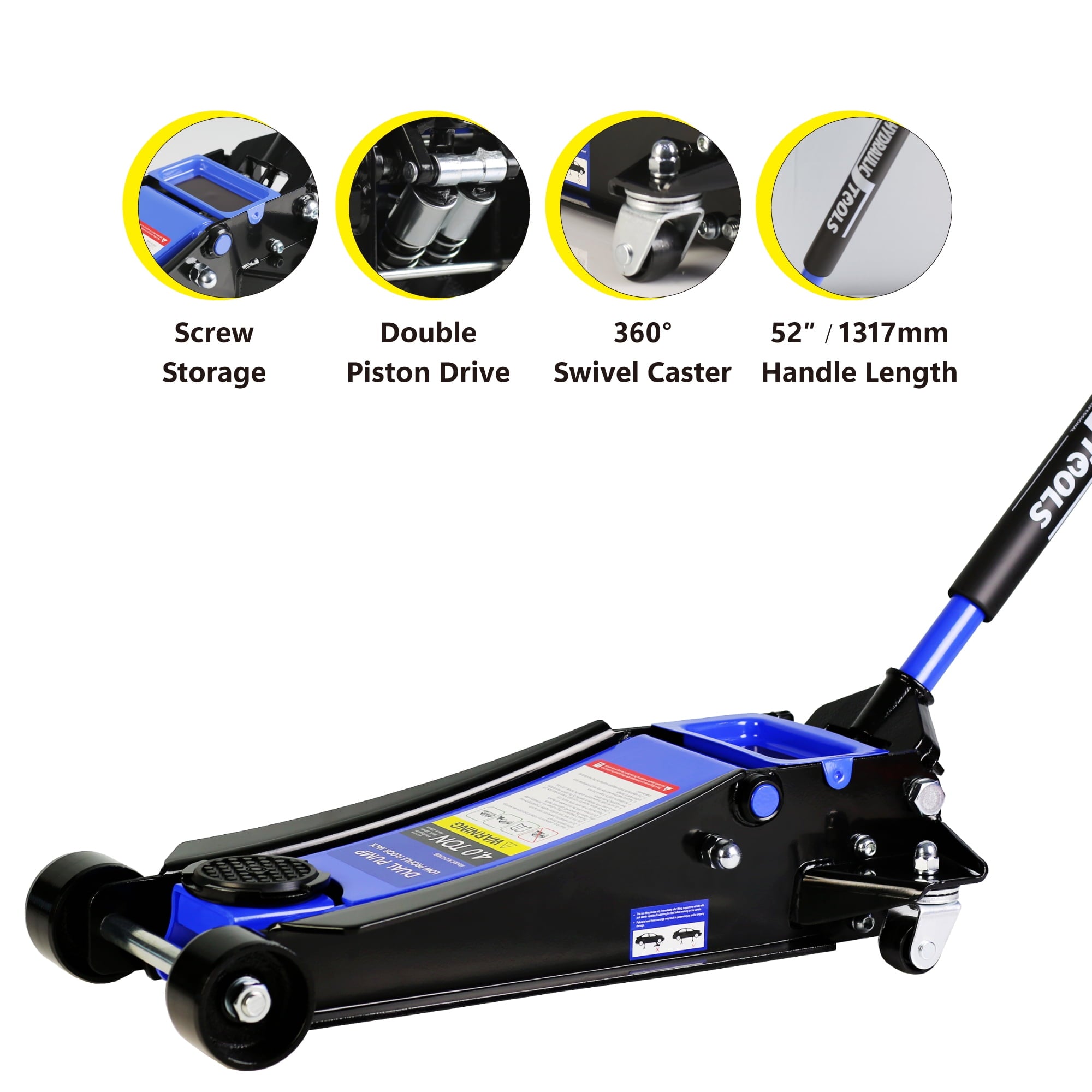 CQSXDA Floor Jack, 4 Ton Low Profile Floor Jack, Heavy-Duty Steel Racing Floor Jack with dual Piston Quick Lift Pump, Floor Jack Lifting Range 4-21 - Image 3