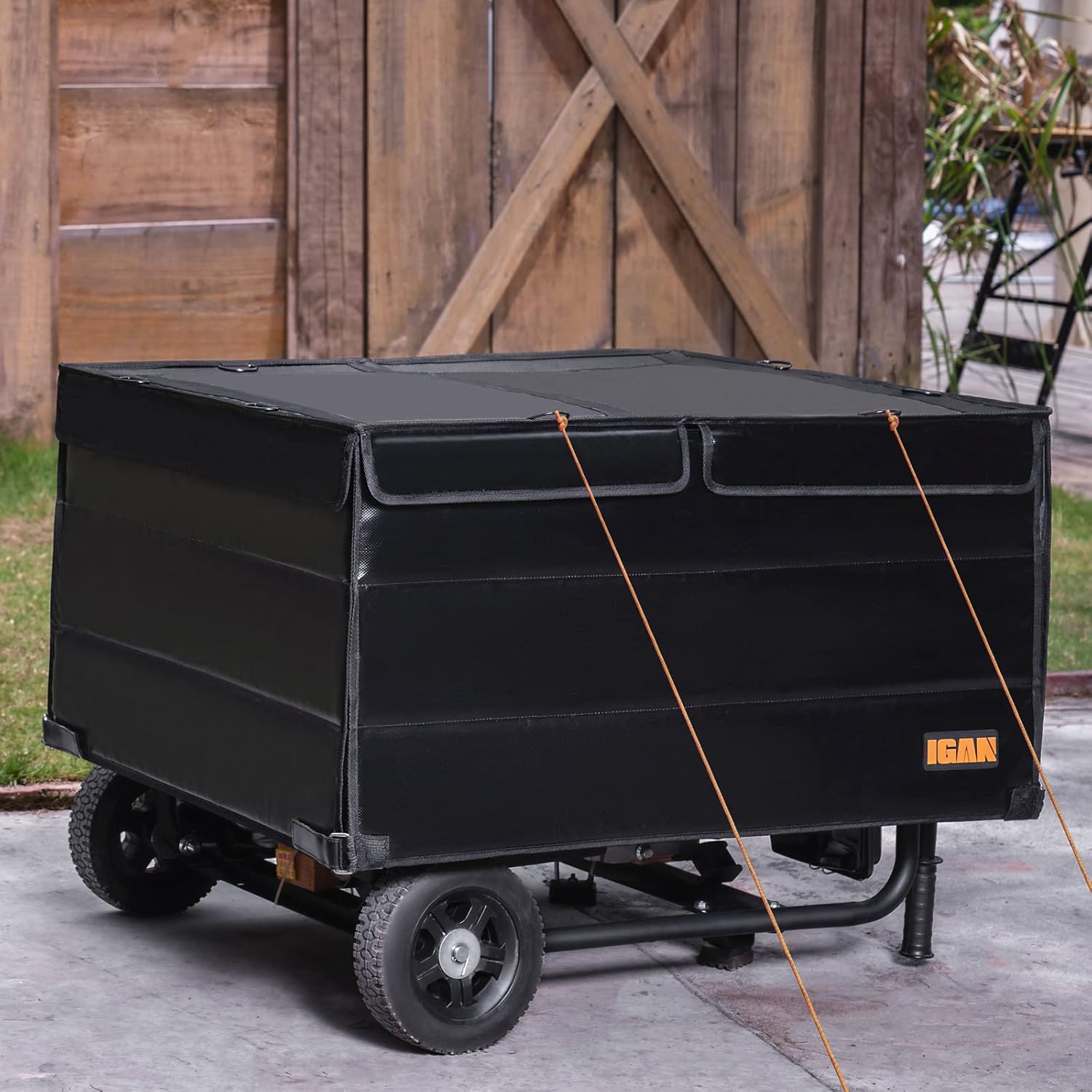 IGAN Generator Tent Running Cover Pro-Max, Ultra Heavy Duty Tarpaulin Enclosure with Windproof Kit, Portable All-Weather Generator Rain Shelter for Most 3500w-12000w generators, Black - Image 5