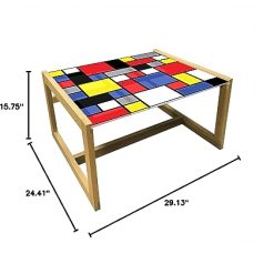 Alternative view of Ambesonne Cinco de Mayo Coffee Table, Monochrome Vintage Engraved Style Tiger Head in Mexican Fiesta Hat, Acrylic Glass Center Table with Wooden Frame for Offices Dorms, Small, Dark Grey Charcoal