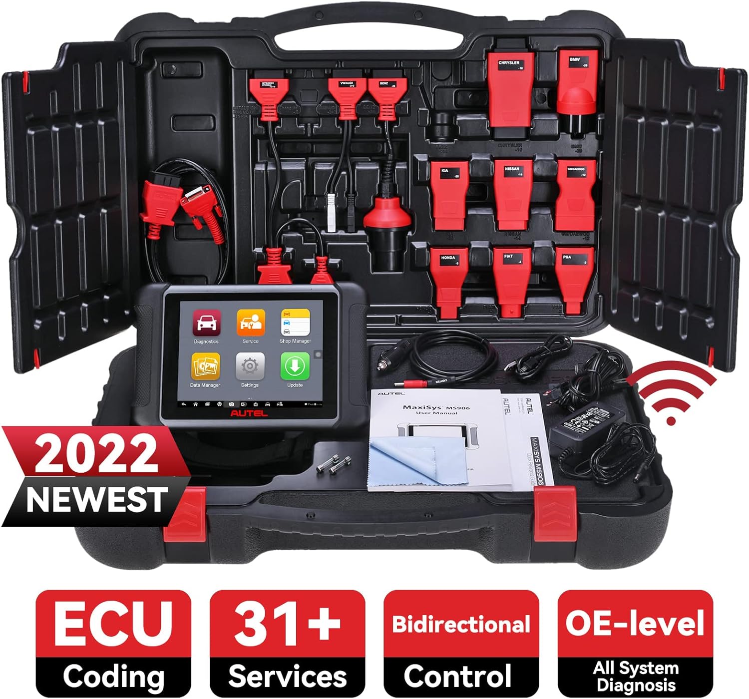 Autel Scanner MaxiSys MS906, 2022 Newest Automotive Scan Tool, Updated of MS906BT/MK906BT/MS906TS/MS908, ECU Coding, Bi-Directional Control, 31+ Services, All Systems Diagnostics